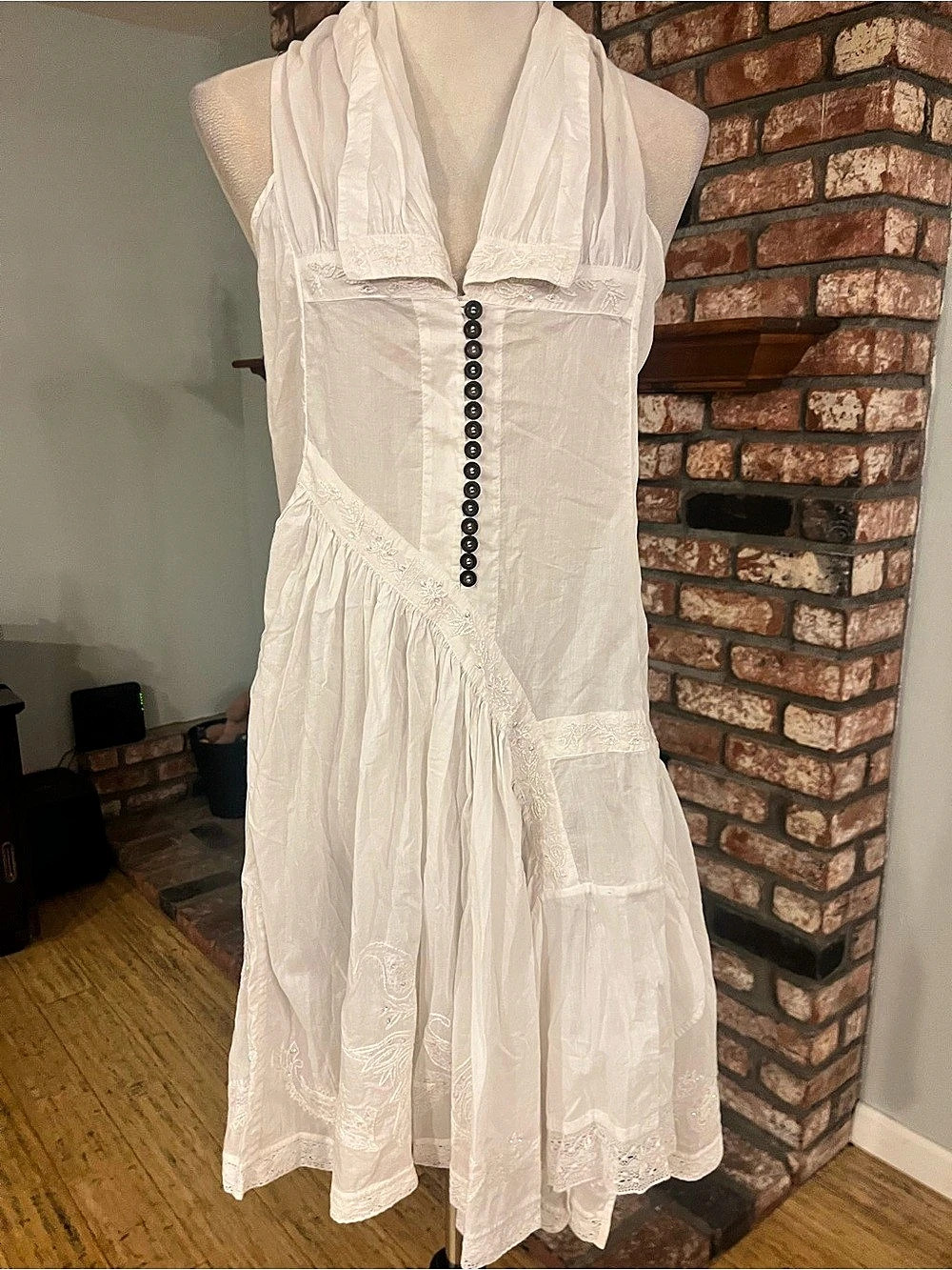 AllSaints NWOT “Rosalie" Embroidered Halter Dress - Picture 3 of 11